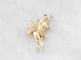 14K Gold Hula Girl Hawaiian Charm