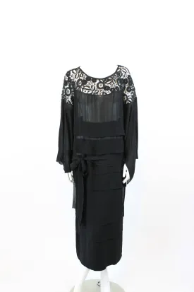 1930s SPIDERWEB lace dress cutout small medium| new fall