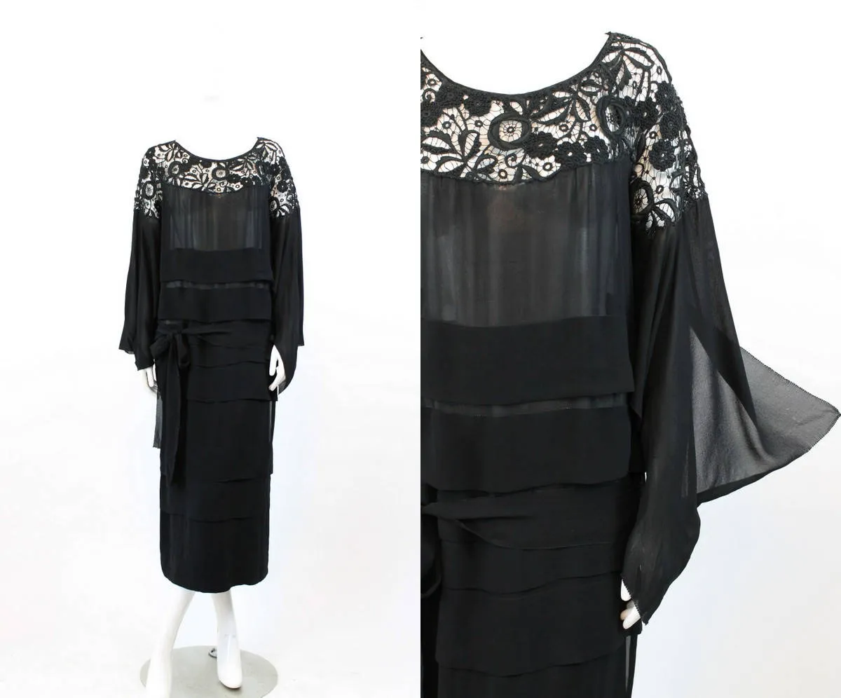 1930s SPIDERWEB lace dress cutout small medium| new fall