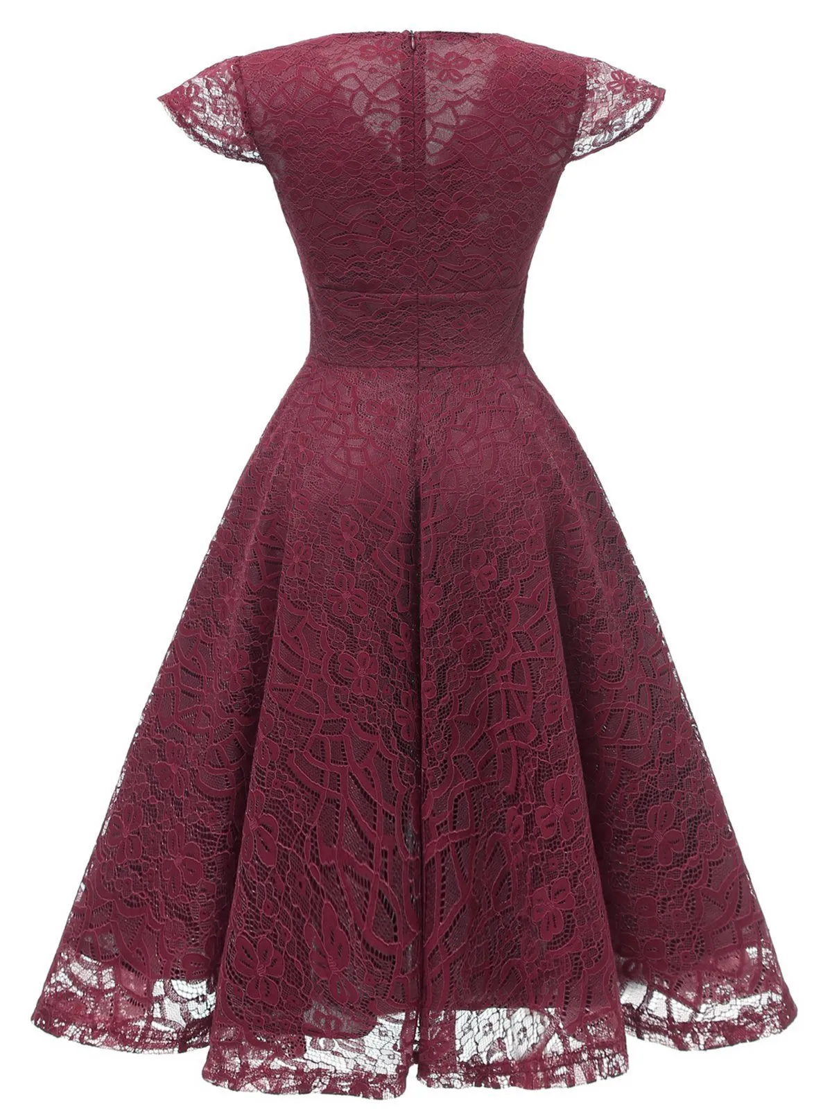 1950s Cap Sleeve Swing Lace Dress