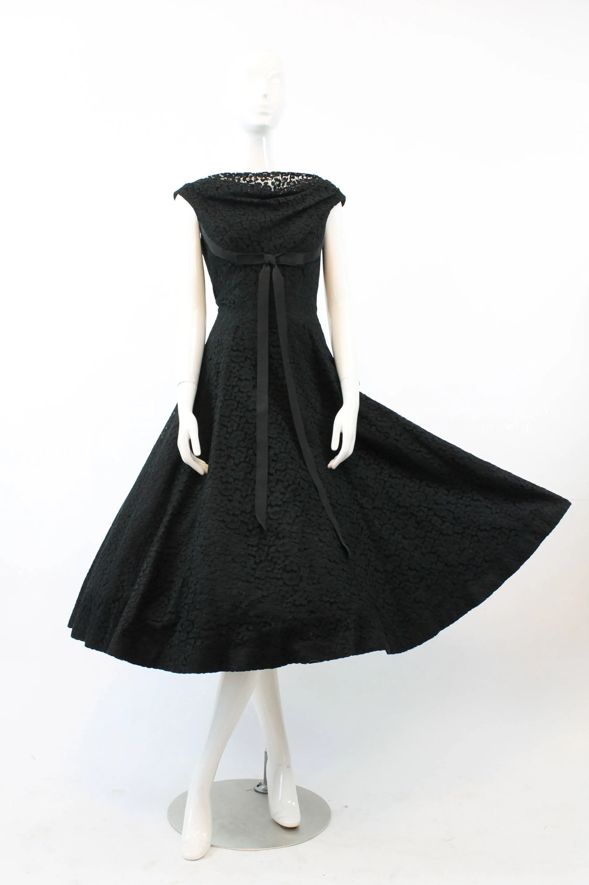 1950s Jonny Herbert  lace dress full skirt cocktail dress xs | new fall