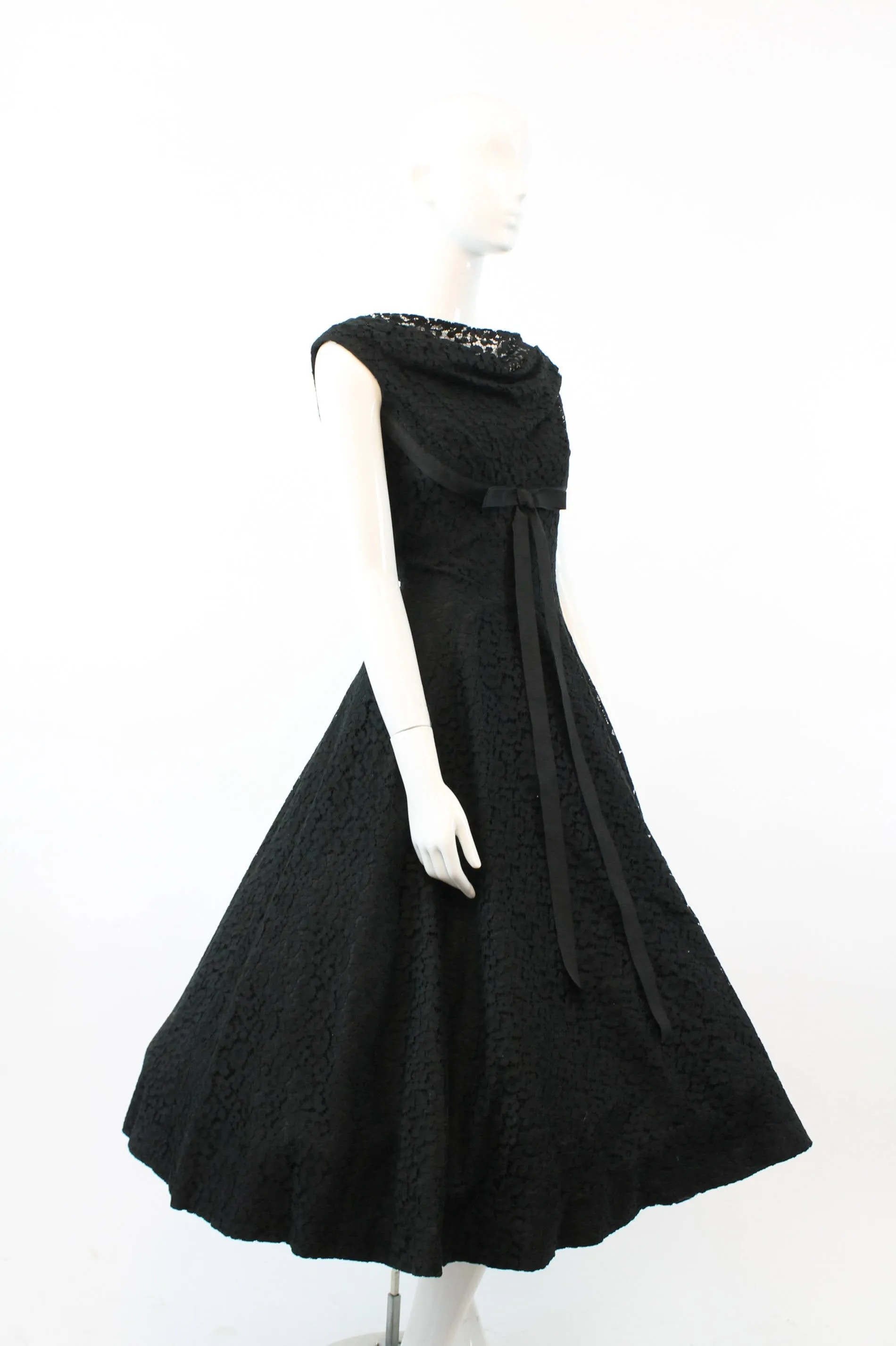 1950s Jonny Herbert  lace dress full skirt cocktail dress xs | new fall