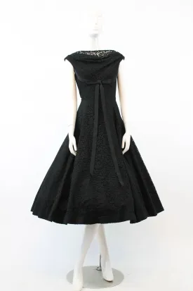 1950s Jonny Herbert  lace dress full skirt cocktail dress xs | new fall