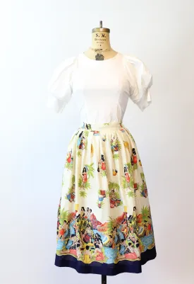 1950s NATIVE HAWAIIAN novelty print skirt medium | new spring summer