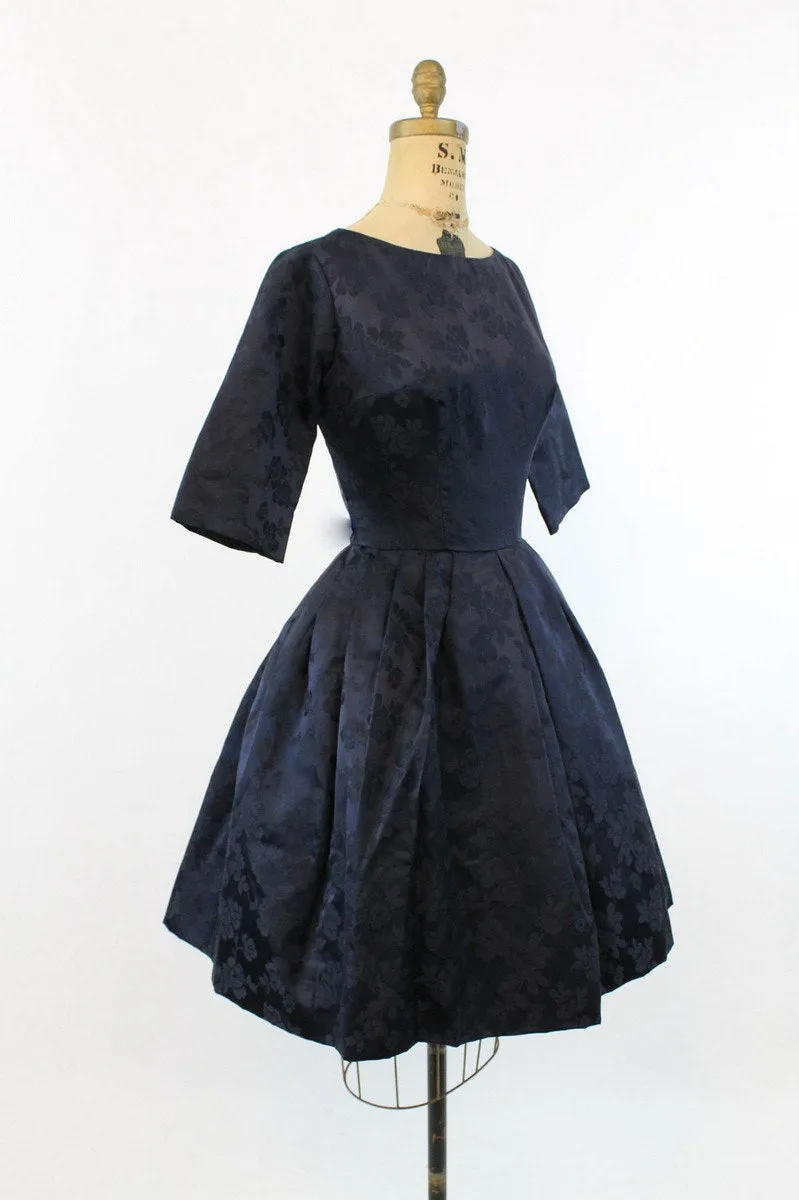 1950s rose floral brocade dress small | new fall