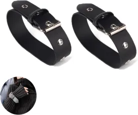 2 Pack Kilt Extender Straps Adjustable Leather Band Cuff Belt Buckle Fastener Replacement for Coat Sleeve Dress Jacket Shoes Leg Thigh Garter
