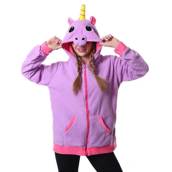 3D unicorn cartoon hoodie jacket