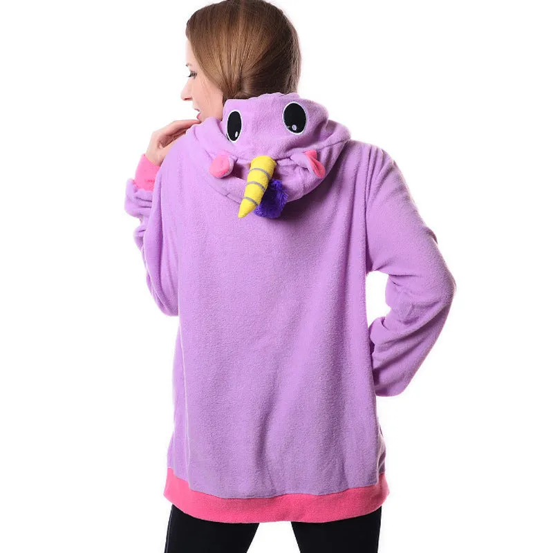 3D unicorn cartoon hoodie jacket