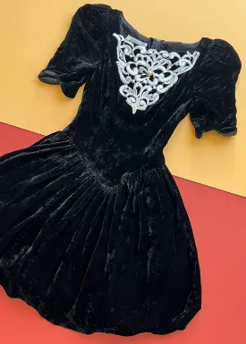 80's Velvet Mini Dress (XXS)