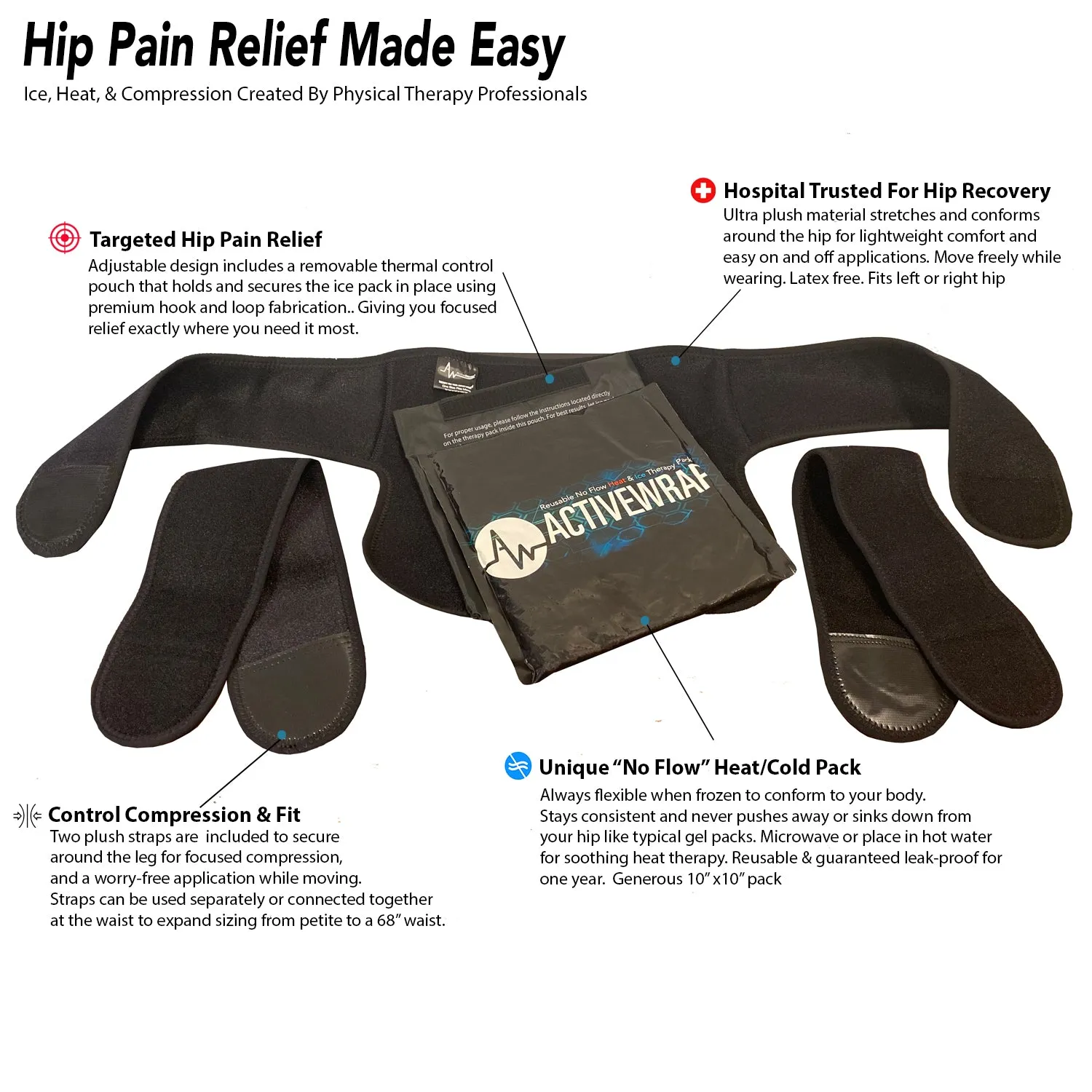 ActiveWrap® HIP Heat & Ice Wrap | Pack (Hip Replacement Pain Relief)