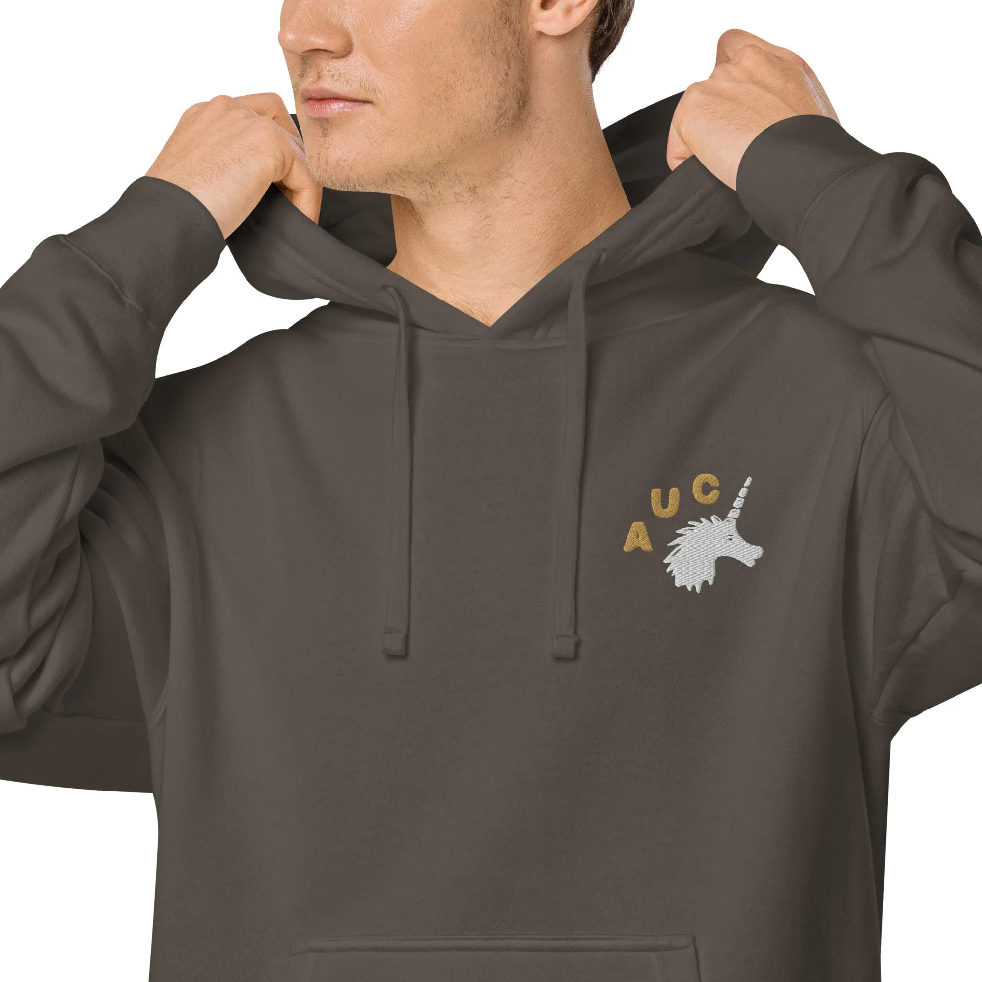 AUC Unicorn - Embroidered Heavy-Weight Garment-Dyed Hoodie - Unisex