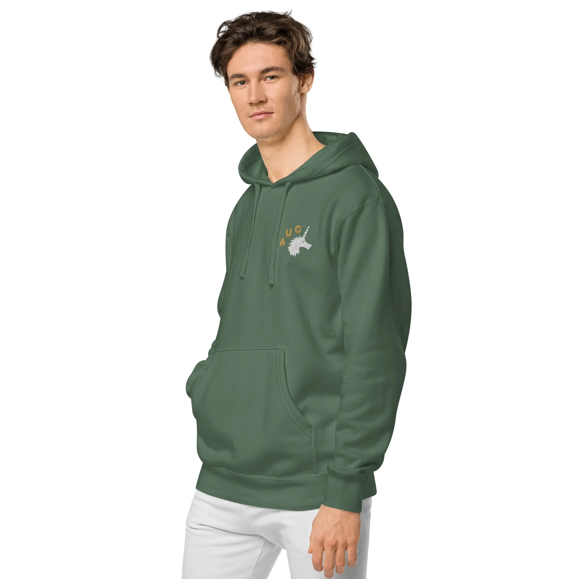 AUC Unicorn - Embroidered Heavy-Weight Garment-Dyed Hoodie - Unisex