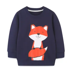 Baby Boy Cartoon Fox Print Pattern Western Style Hoodie by MyKids-USA™
