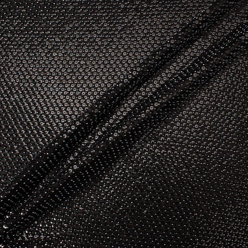 Black Sequin & Beaded Polyester