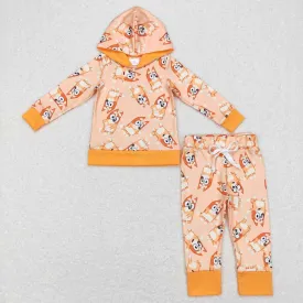 BLP0415   boys cartoon dog hoodie set