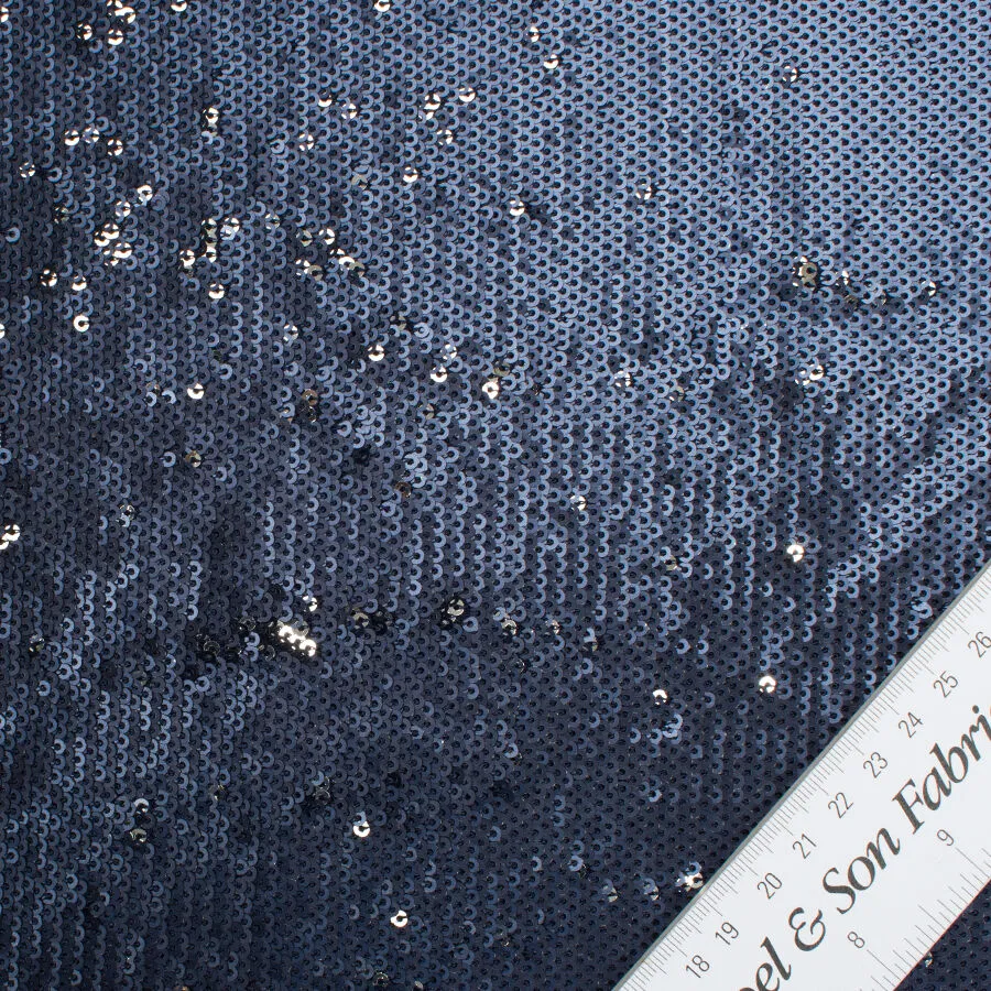 Blue & Silver Reversible Sequinned Tulle