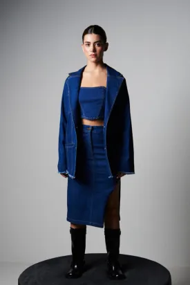Blue Horizon Side-Slit Skirt