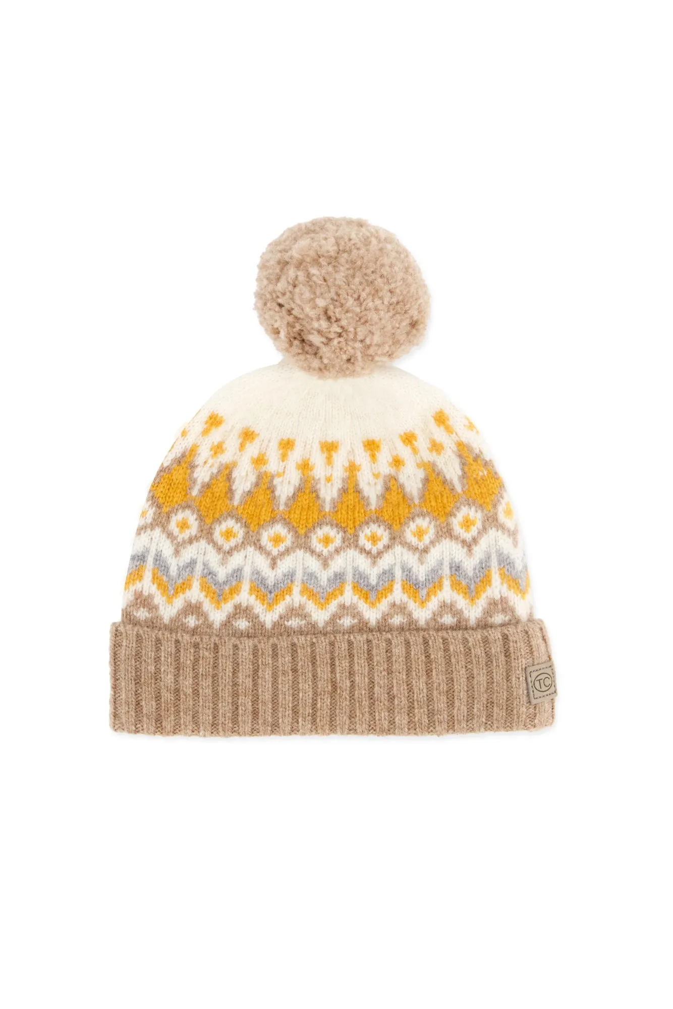 Bonnet - Camel laine et jacquard