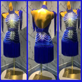 Brilliant Burst of Rhinestones Rhythm or Latin Ballroom Dance Dress