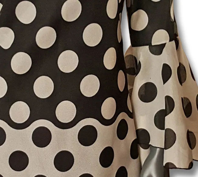 B/W 1960s Contrast Spot Dress