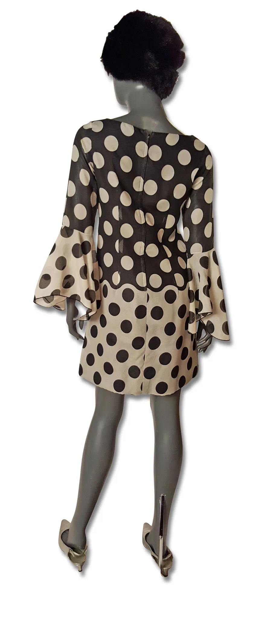 B/W 1960s Contrast Spot Dress