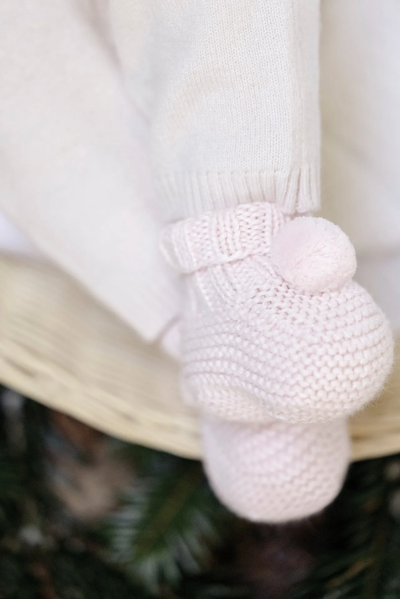Chaussons - Rose pâle maille