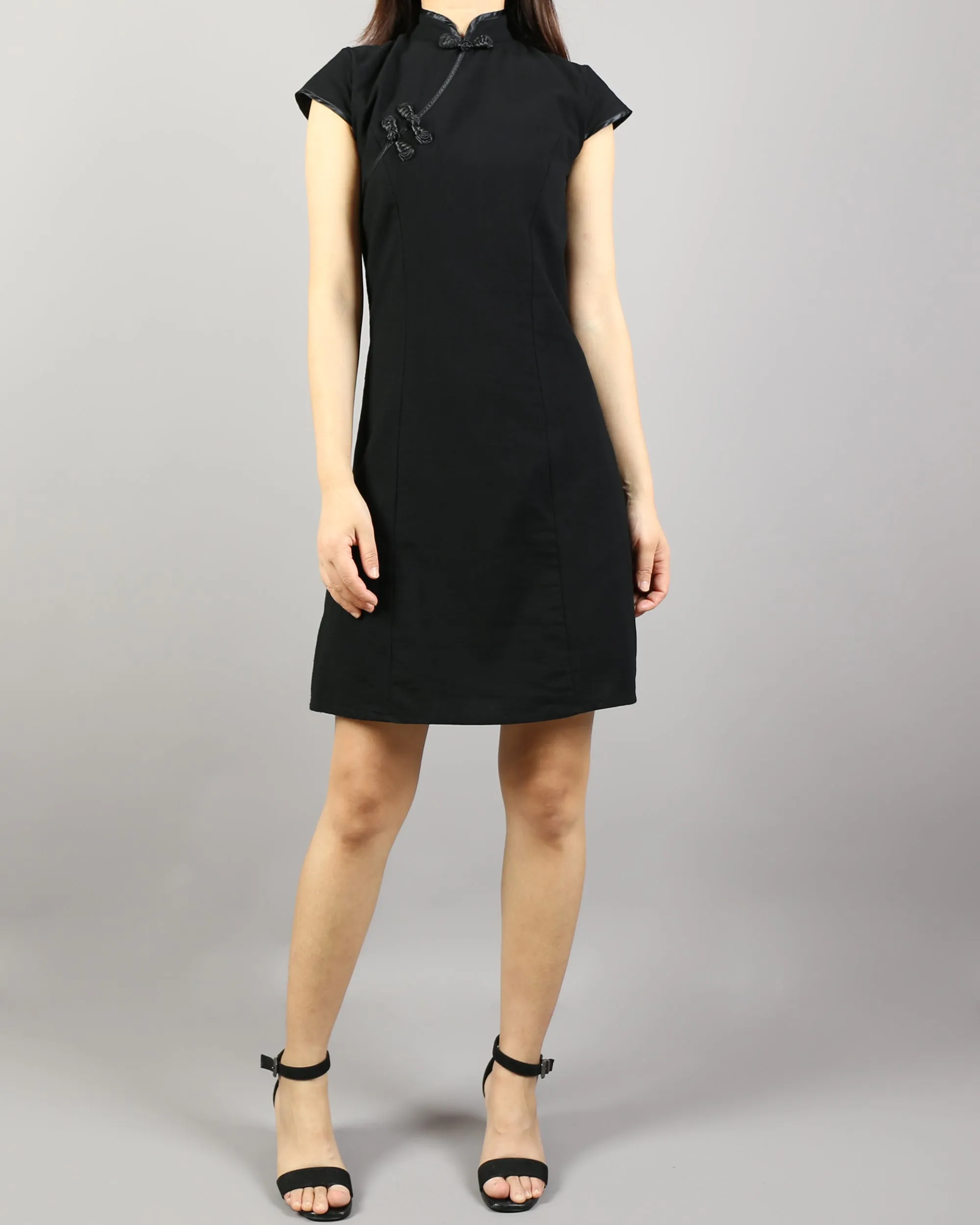 Cheongsam dress, Short sleeve dress, Linen dress, Chinese Vintage dress, Asian style lace dress, Modern Cheongsam, Qipao dress(Q1058)