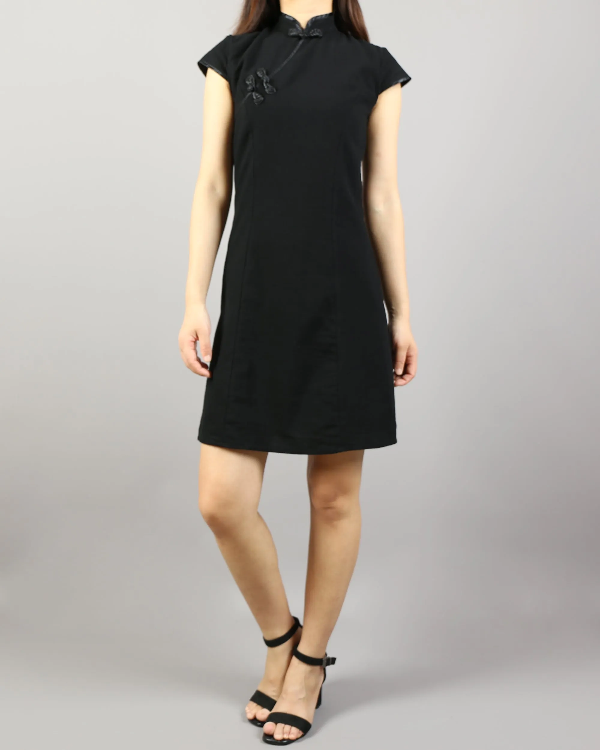 Cheongsam dress, Short sleeve dress, Linen dress, Chinese Vintage dress, Asian style lace dress, Modern Cheongsam, Qipao dress(Q1058)