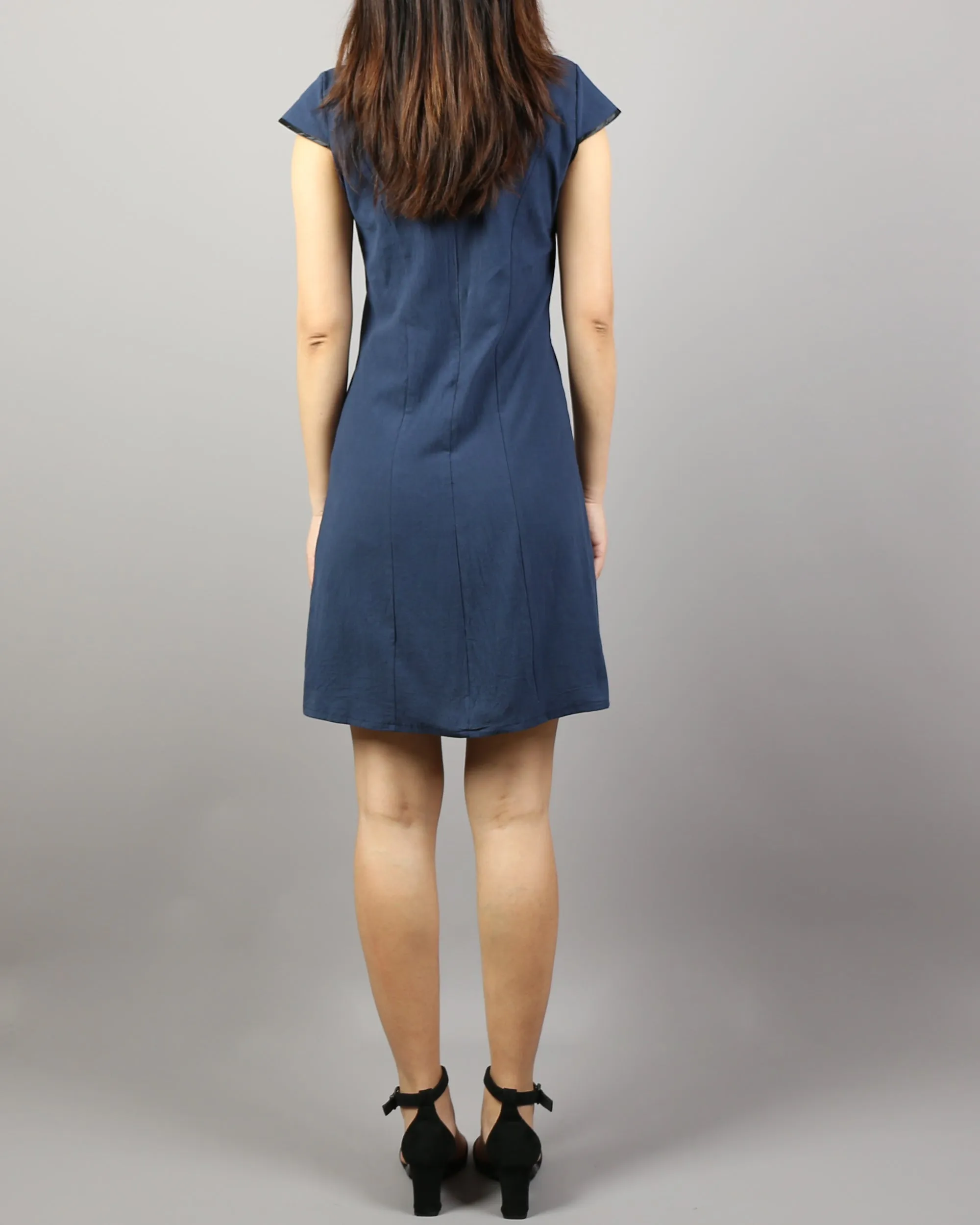 Cheongsam dress, Short sleeve dress, Linen dress, Chinese Vintage dress, Asian style lace dress, Modern Cheongsam, Qipao dress(Q1058)