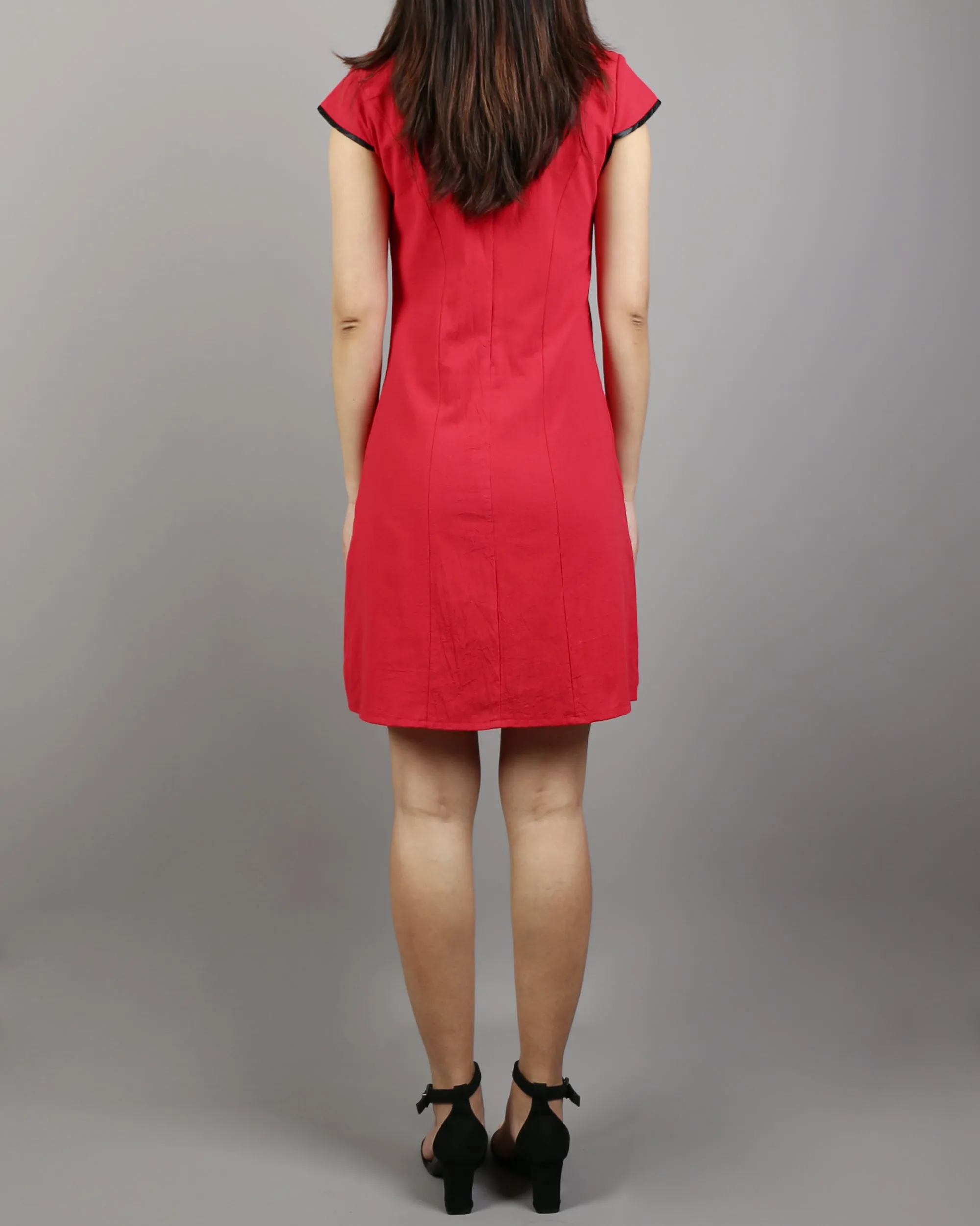 Cheongsam dress, Short sleeve dress, Linen dress, Chinese Vintage dress, Asian style lace dress, Modern Cheongsam, Qipao dress(Q1058)