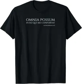 Christian Bible - Philippians 4:13 - Latin Scripture Quote T-Shirt