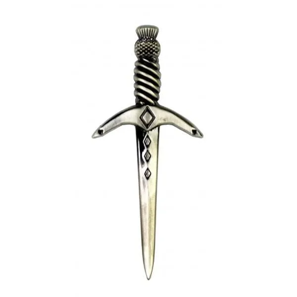 Chrome or Antique Thistle Kilt Pin (KP001)