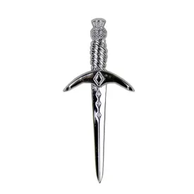 Chrome or Antique Thistle Kilt Pin (KP001)