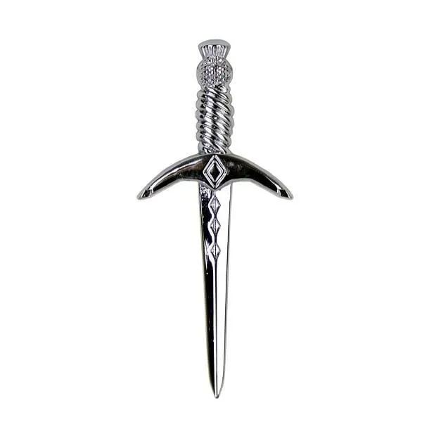 Chrome or Antique Thistle Kilt Pin (KP001)
