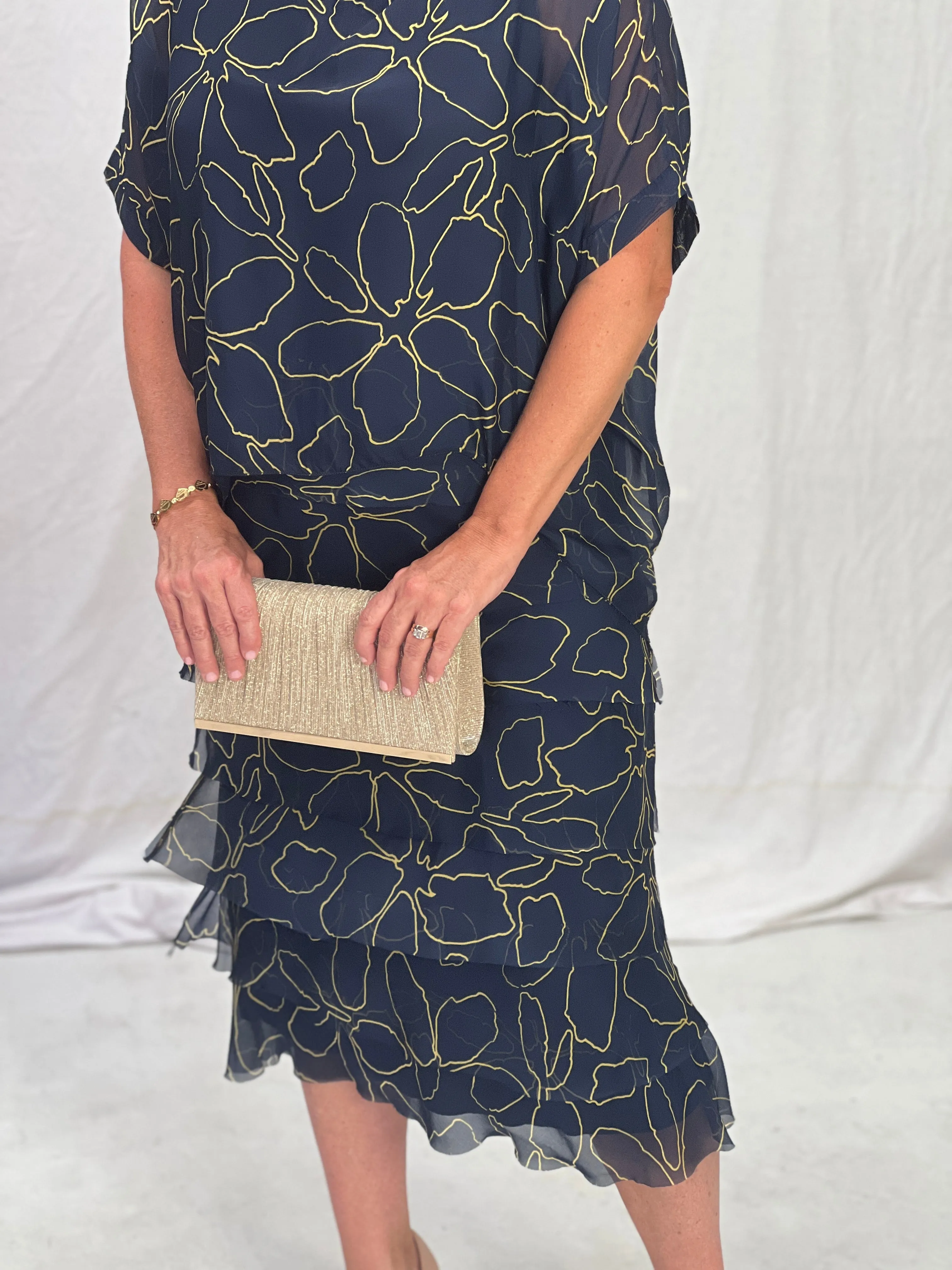 Clyde Deep Blue Silk Dress