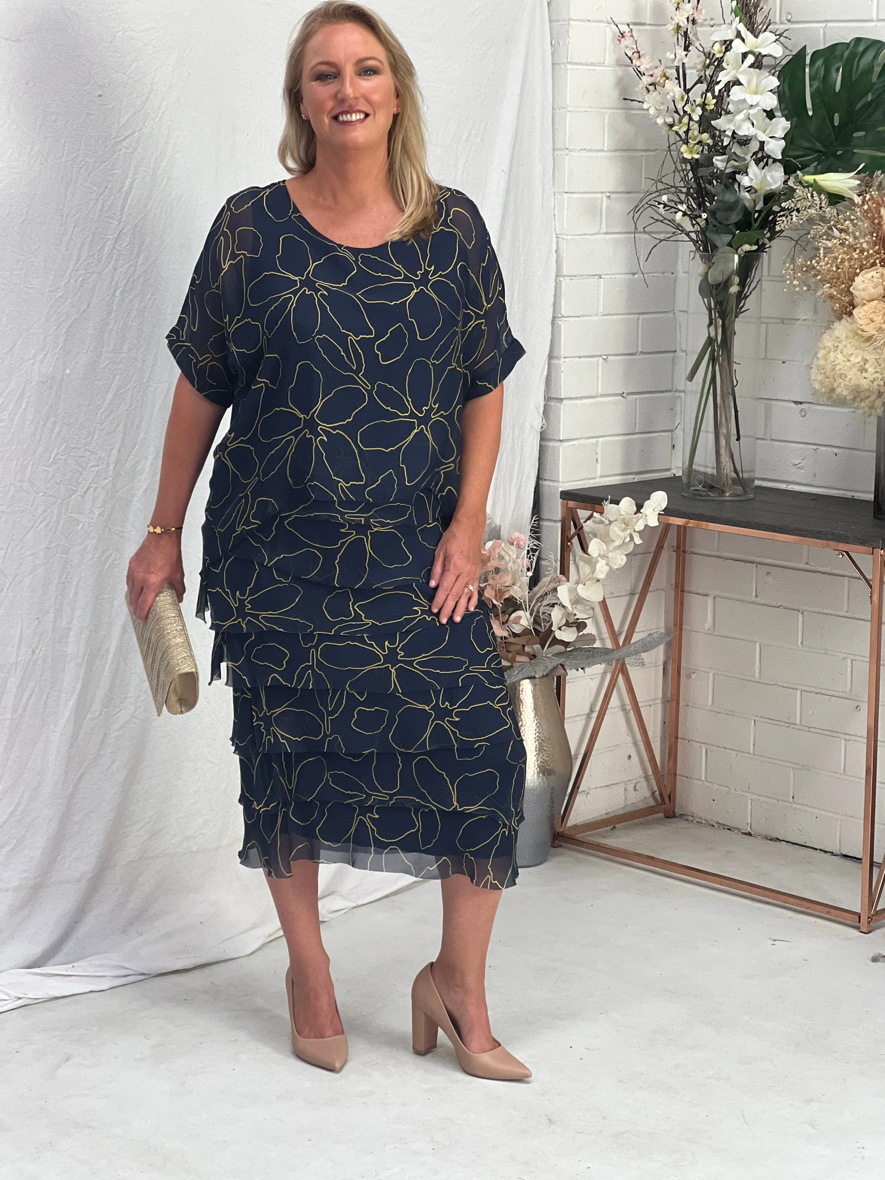 Clyde Deep Blue Silk Dress