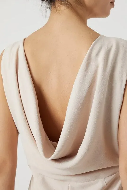 Cowl Back Fishtail Bridesmaids Maxi Dress
