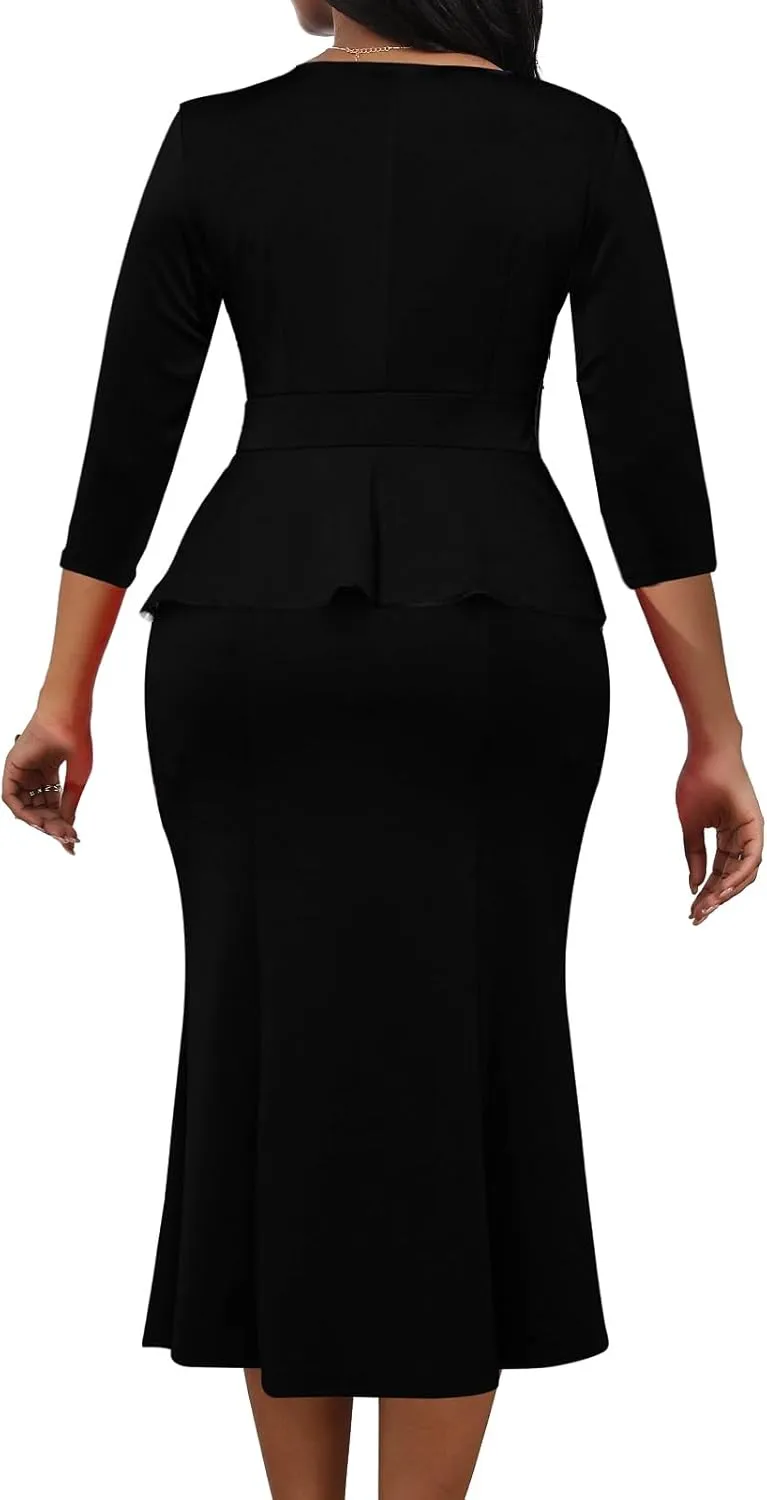 CuteCherry Women Sexy Dress Bodycon Work Dress Elegant Pencil Dress