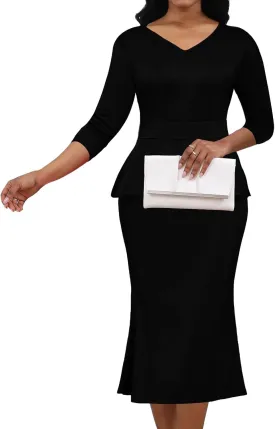 CuteCherry Women Sexy Dress Bodycon Work Dress Elegant Pencil Dress