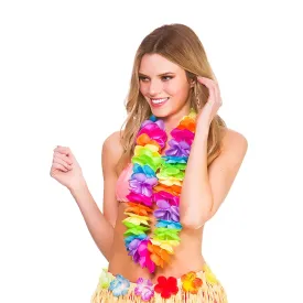 Deluxe Satin Flower Necklace Hawaiian Lei Garland 9cm Petals