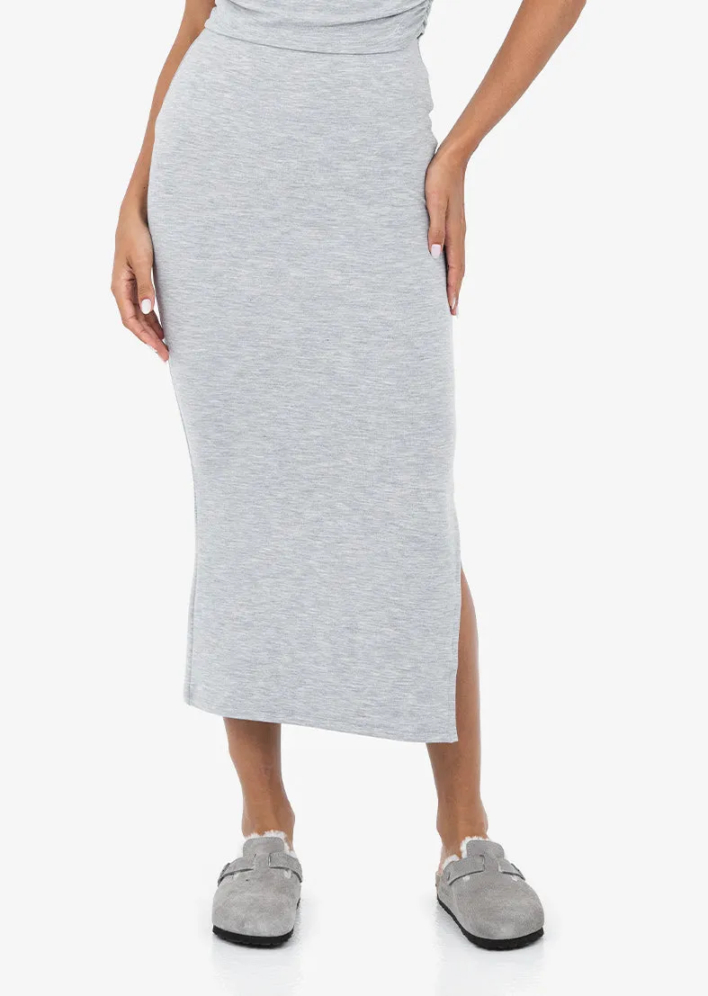 Effortless Tube Skirt Grey Marl