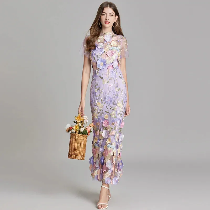 Embroidery Fishtail Dress