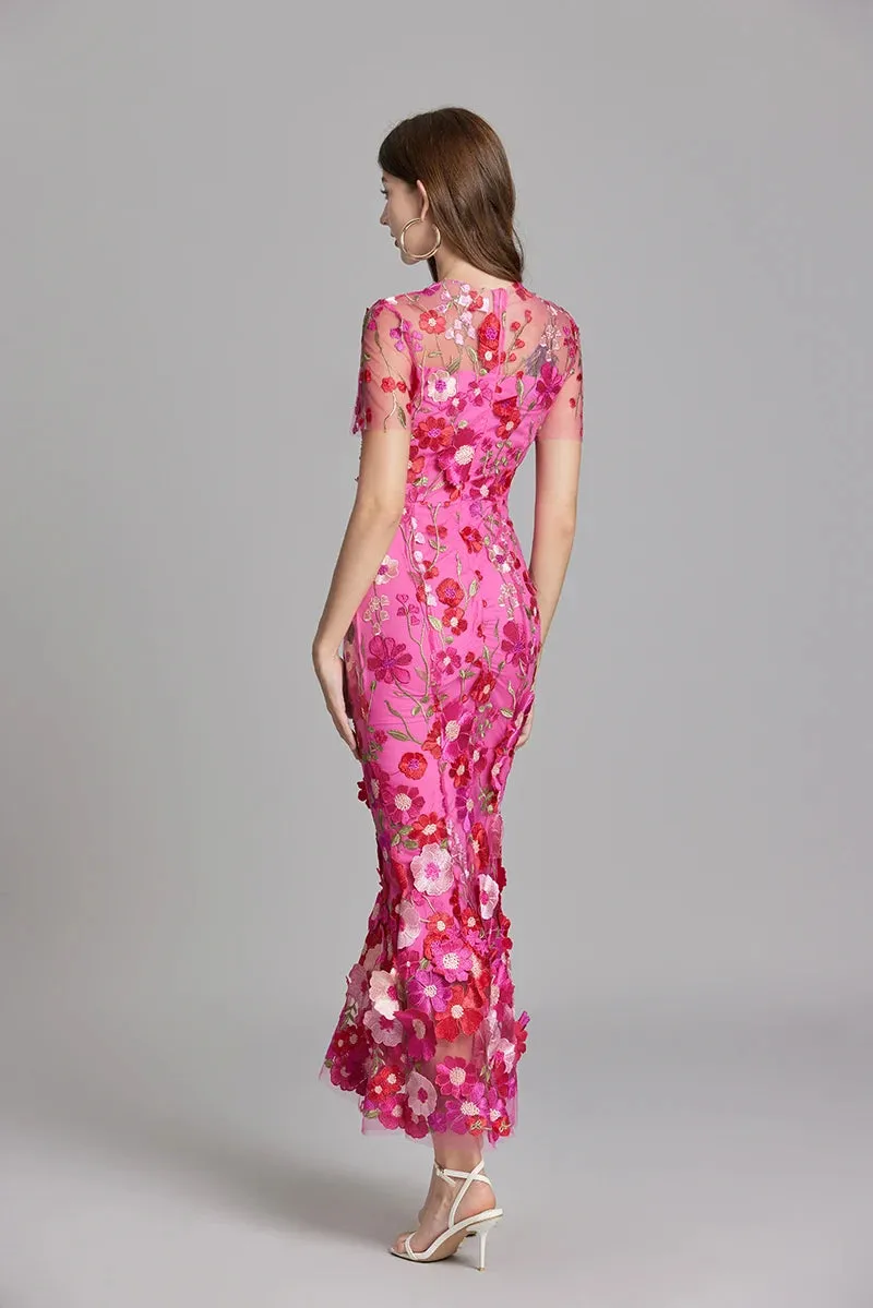 Embroidery Fishtail Dress