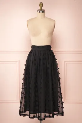 Flavie Noir | Black Midi Skirt
