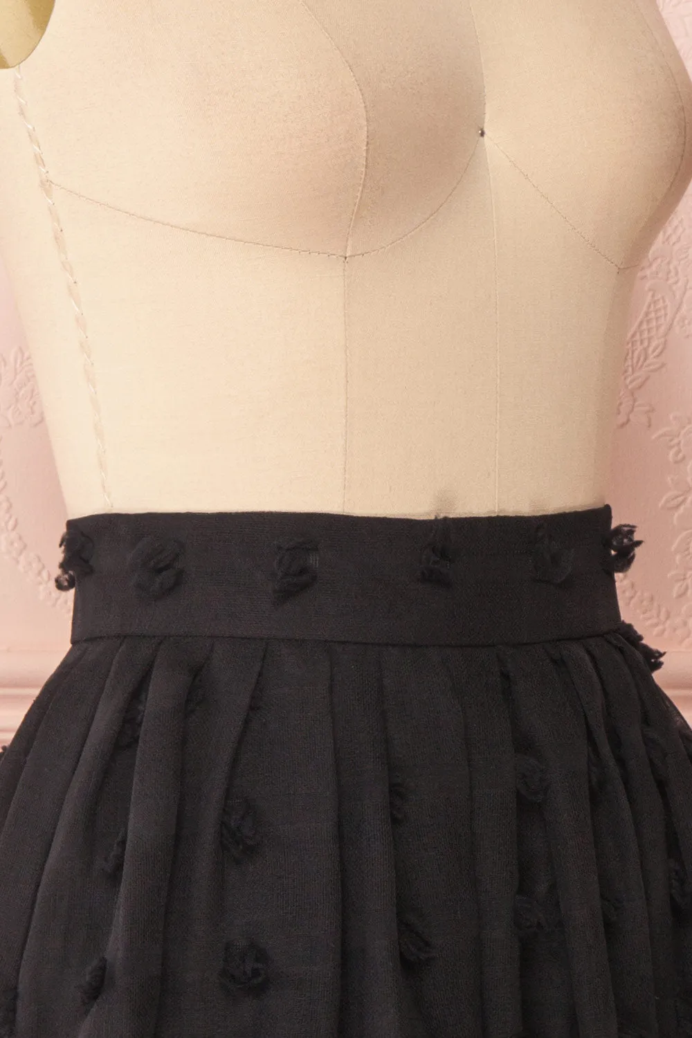 Flavie Noir | Black Midi Skirt