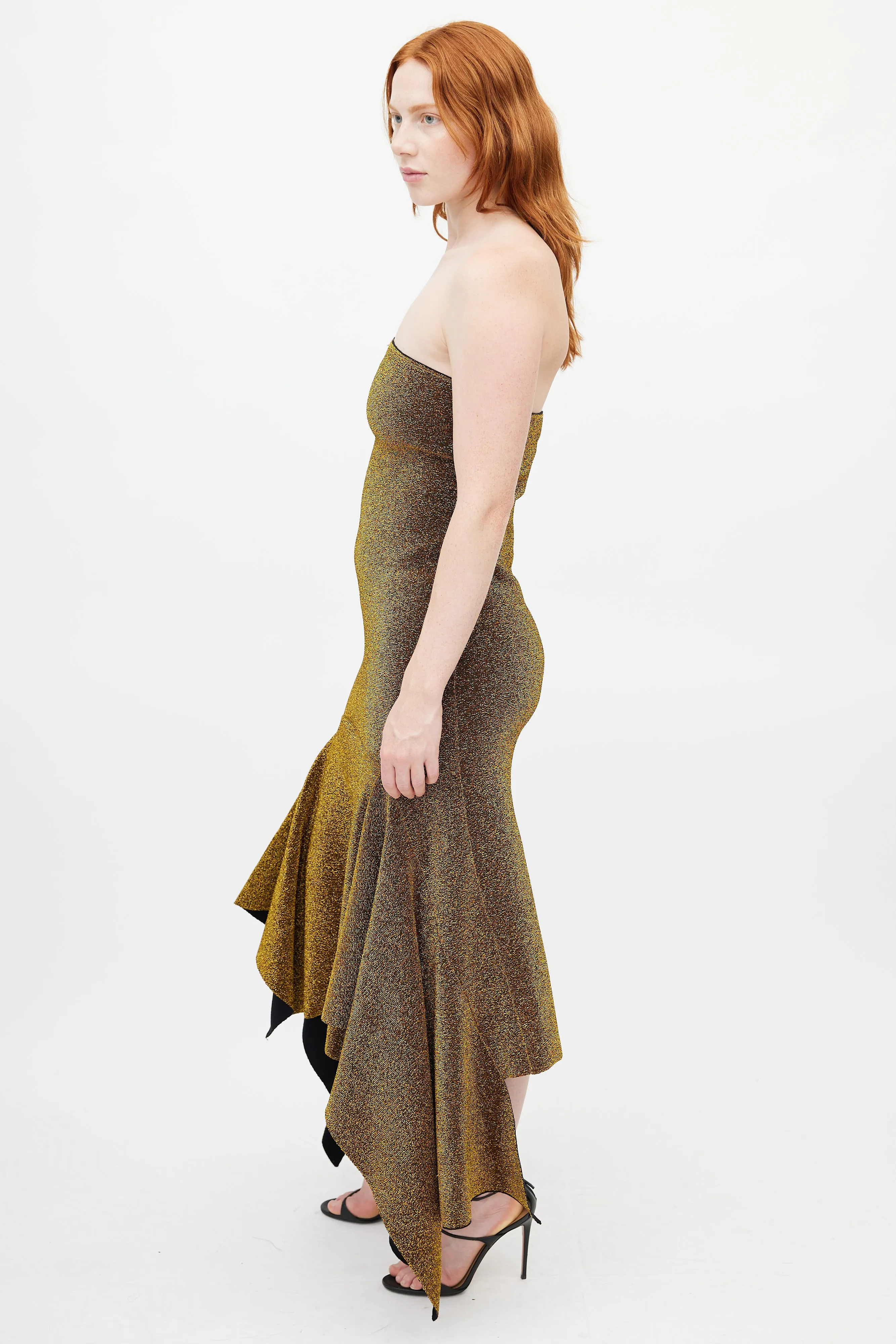 Gold Metallic Fishtail Dress