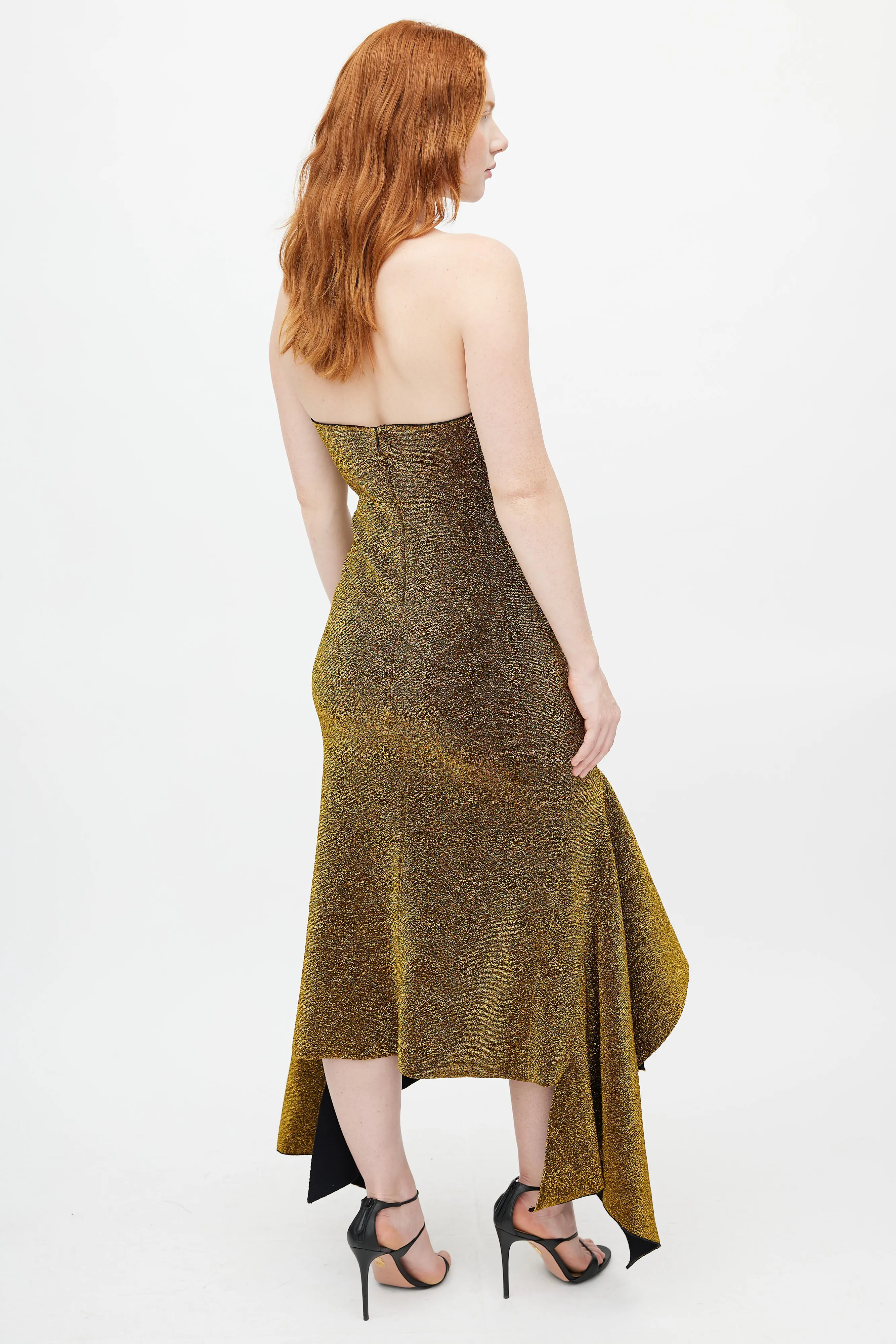 Gold Metallic Fishtail Dress
