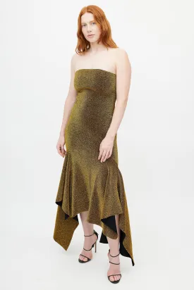 Gold Metallic Fishtail Dress