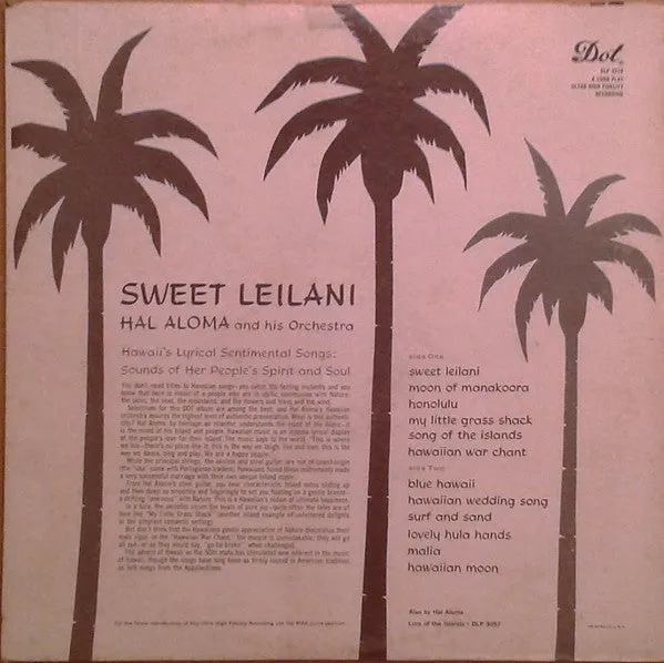 Hal Aloma And His Orchestra - Sweet Leilani (LP, Album, Mono) (VG)