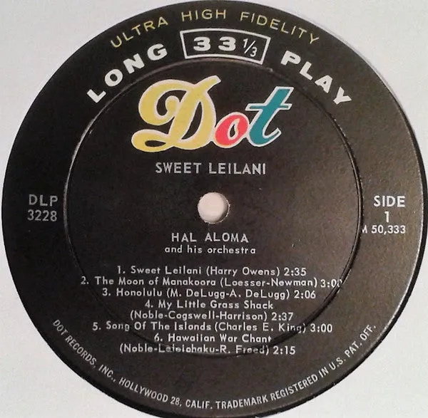 Hal Aloma And His Orchestra - Sweet Leilani (LP, Album, Mono) (VG)